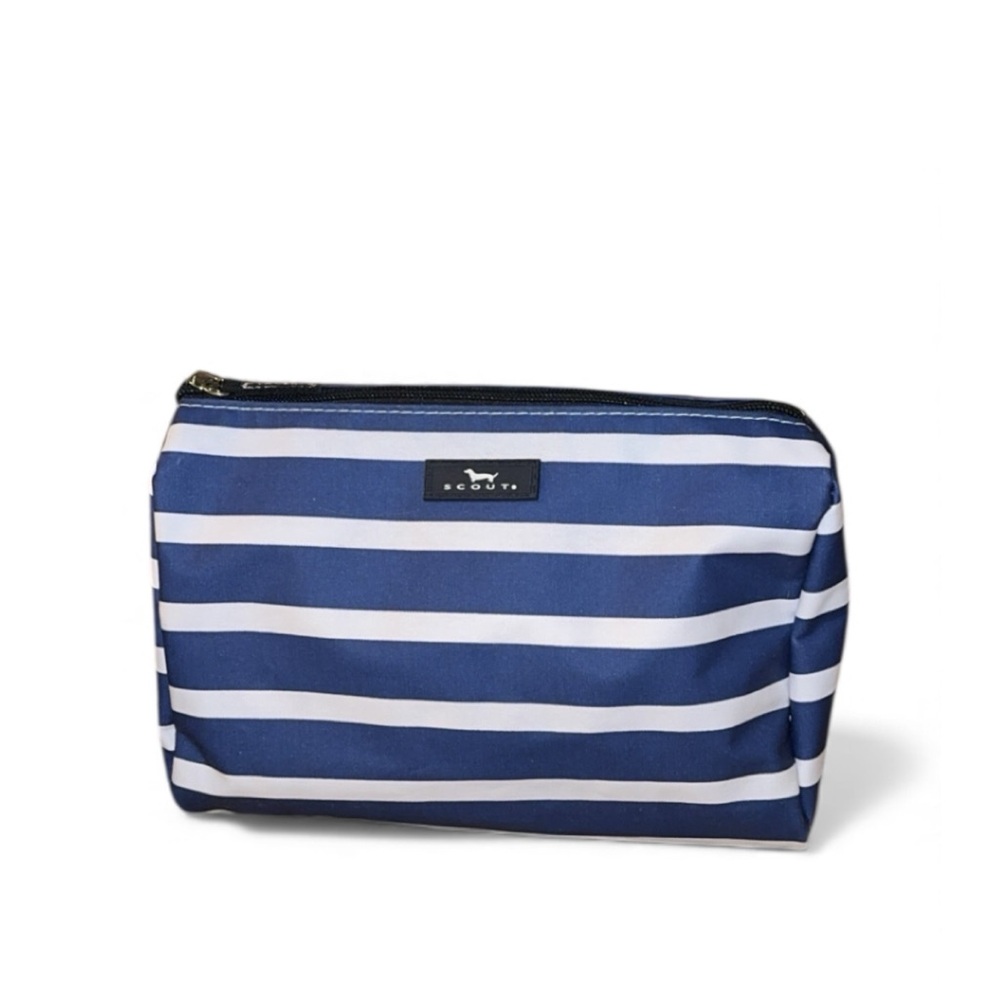 Scout Packin'‎ Heat Nantucket Navy Stripe Toiletry Makeup Cosmetic Bag